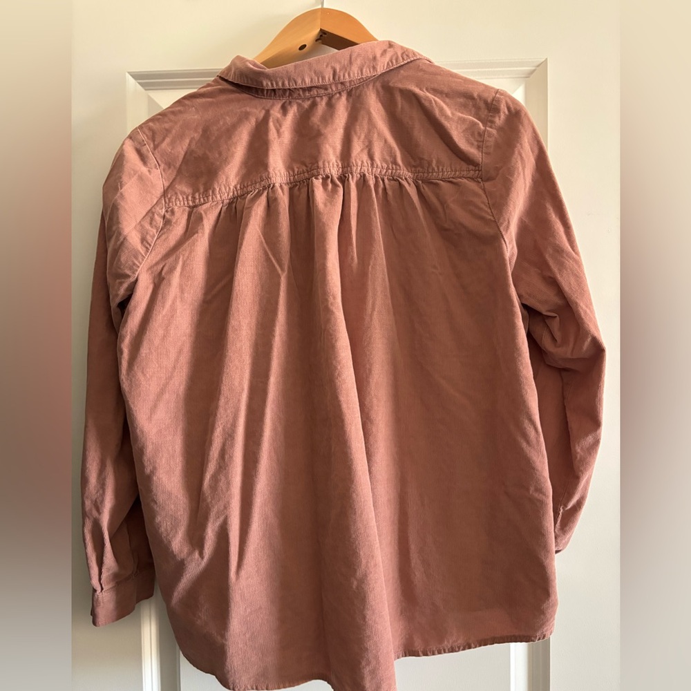J Jill Womens Corduroy Mauve Long Sleeve Button Down Shirt Medium - Picture 2 of 4